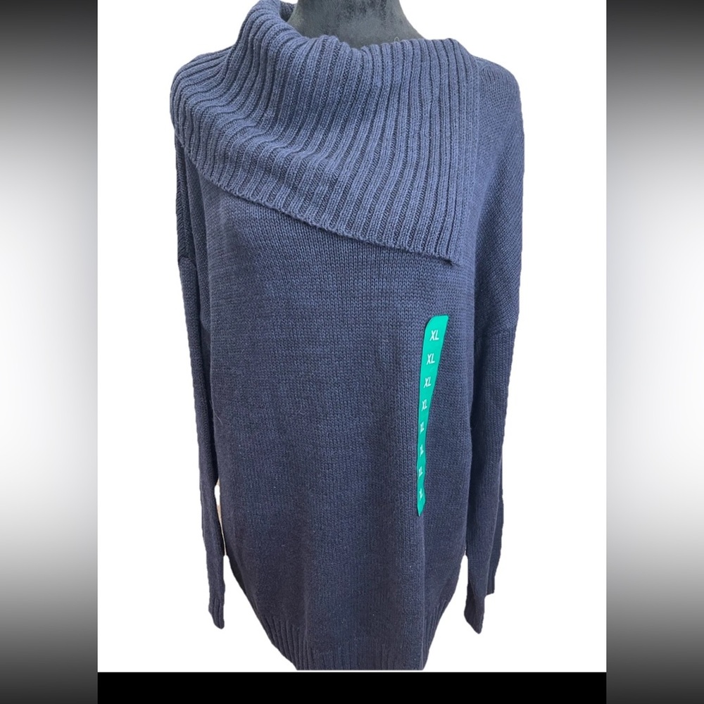 🆕Matty M Ladies XL colbalt blue envelope neck pullover sweater NWT cotton blend